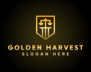 Golden Law Shield  logo design