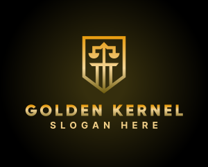 Golden Law Shield  logo design