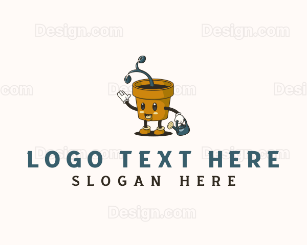 Garden Plant Pot Logo