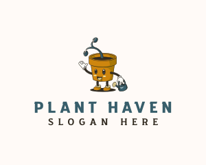 Garden Plant Pot logo design