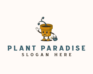 Garden Plant Pot logo design