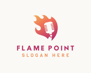 Gradient Flame Mic logo design