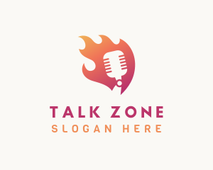 Gradient Flame Mic logo design