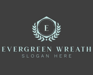 Leaf Wreath Badge logo design