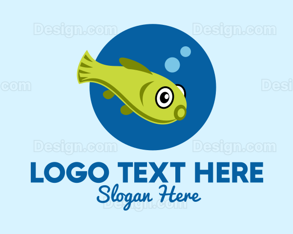 Swimming Pet Fish Logo