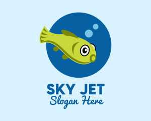 Swimming Pet Fish  Logo