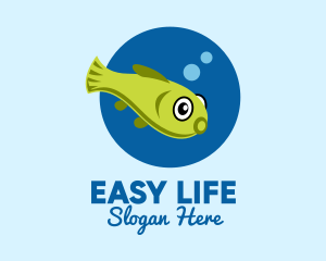 Swimming Pet Fish  logo design