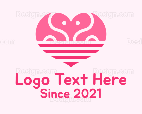 Pink Romantic Elephant Logo