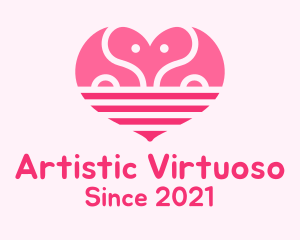 Pink Romantic Elephant  logo design