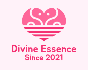 Pink Romantic Elephant  logo design