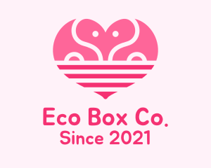 Pink Romantic Elephant  logo design