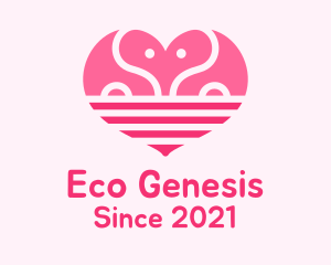 Pink Romantic Elephant  logo design