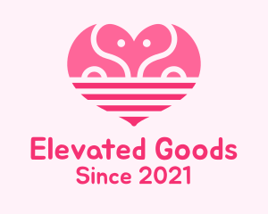 Pink Romantic Elephant  logo design