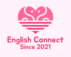 Pink Romantic Elephant  logo design