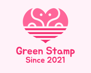 Pink Romantic Elephant  logo design