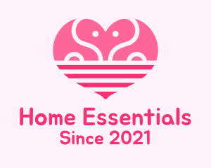 Pink Romantic Elephant  logo design