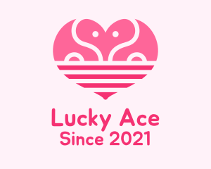 Pink Romantic Elephant  logo design