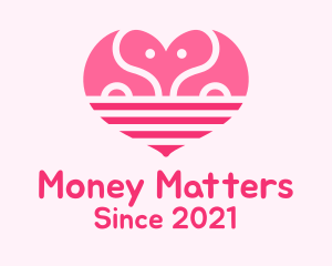 Pink Romantic Elephant  logo design