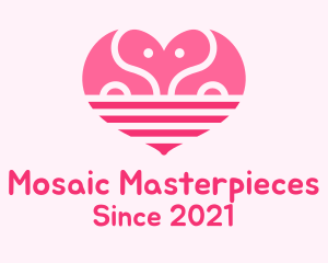 Pink Romantic Elephant  logo design