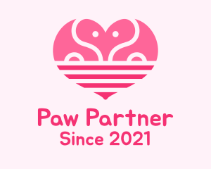 Pink Romantic Elephant  logo design