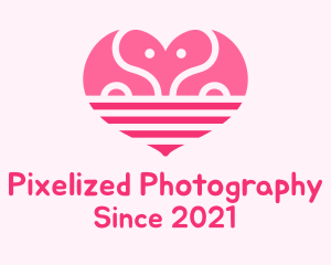 Pink Romantic Elephant  logo design