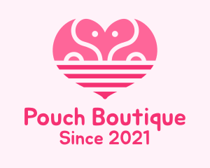 Pink Romantic Elephant  logo design