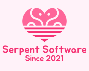 Pink Romantic Elephant  logo design