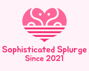 Pink Romantic Elephant  logo design