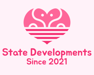 Pink Romantic Elephant  logo design