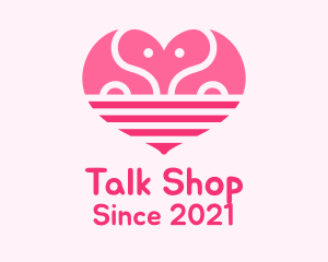 Pink Romantic Elephant  logo design