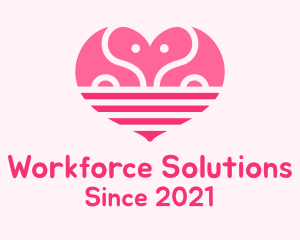 Pink Romantic Elephant  logo design