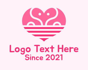 Affection - Pink Romantic Elephant logo design