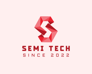 Geometric Tech Letter S logo design