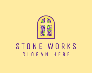 Church Window Stone Mosaic logo design