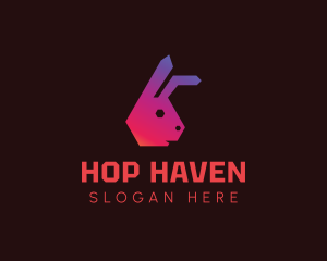 Geometric Rabbit Head logo