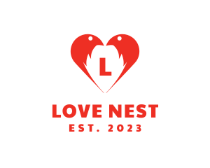 Love Bird Heart logo design