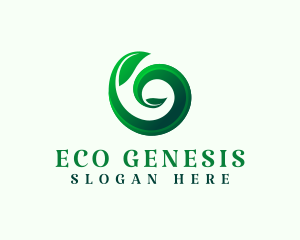 Spiral Green Leaves logo design