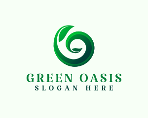 Spiral Green Leaves logo design