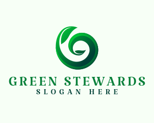 Spiral Green Leaves logo design