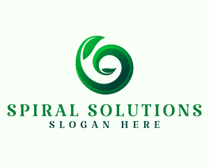 Spiral Green Leaves logo design