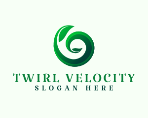 Spiral Green Leaves logo