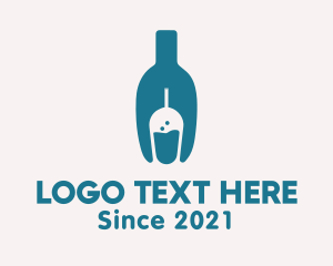 Fermented - Bottle Kombucha Drink logo design