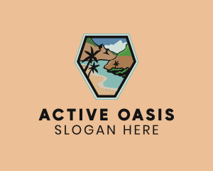 Tropical Beach Oasis logo design