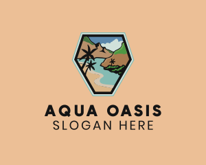 Tropical Beach Oasis logo design