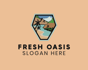 Tropical Beach Oasis logo design