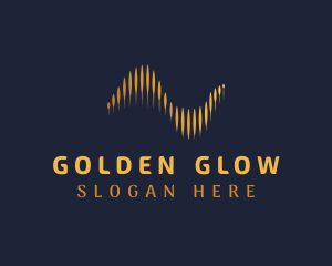 Golden Sound Waves logo design