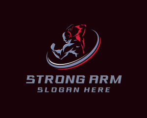 Strong Gym Muscle logo design