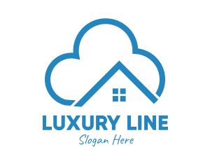 Blue House Cloud logo design