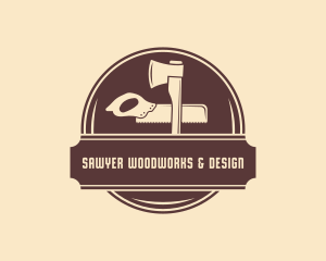 Ax Handsaw Woodwork logo design