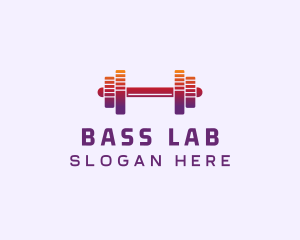 Dumbbell Fitness Gym Music logo design